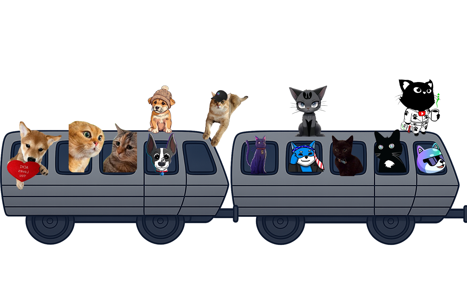 Cartoon train car 15-16 with characters