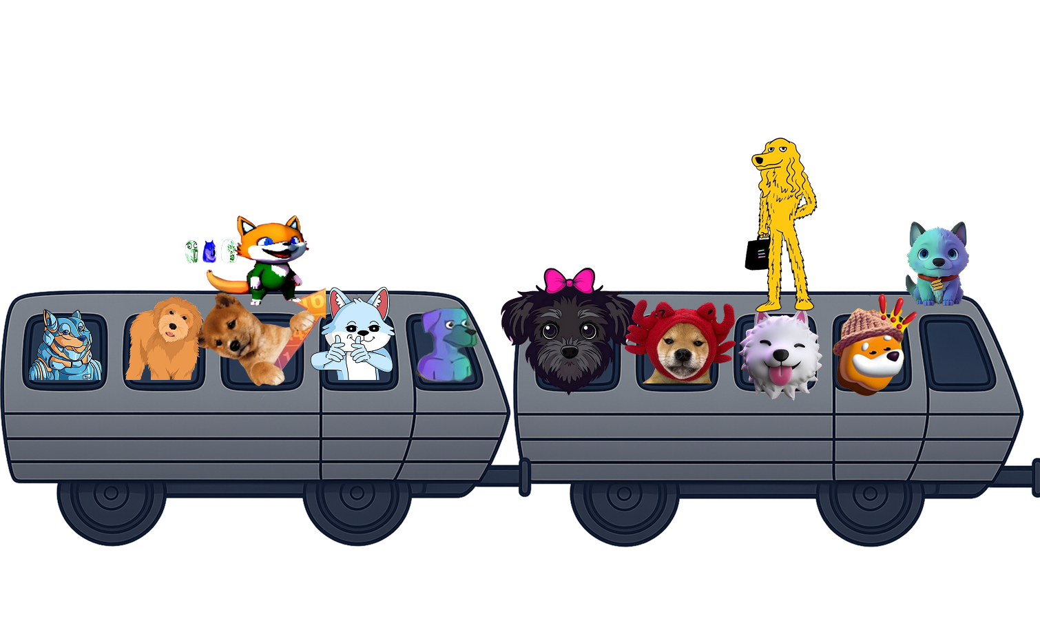 Cartoon train car 17-18 with characters