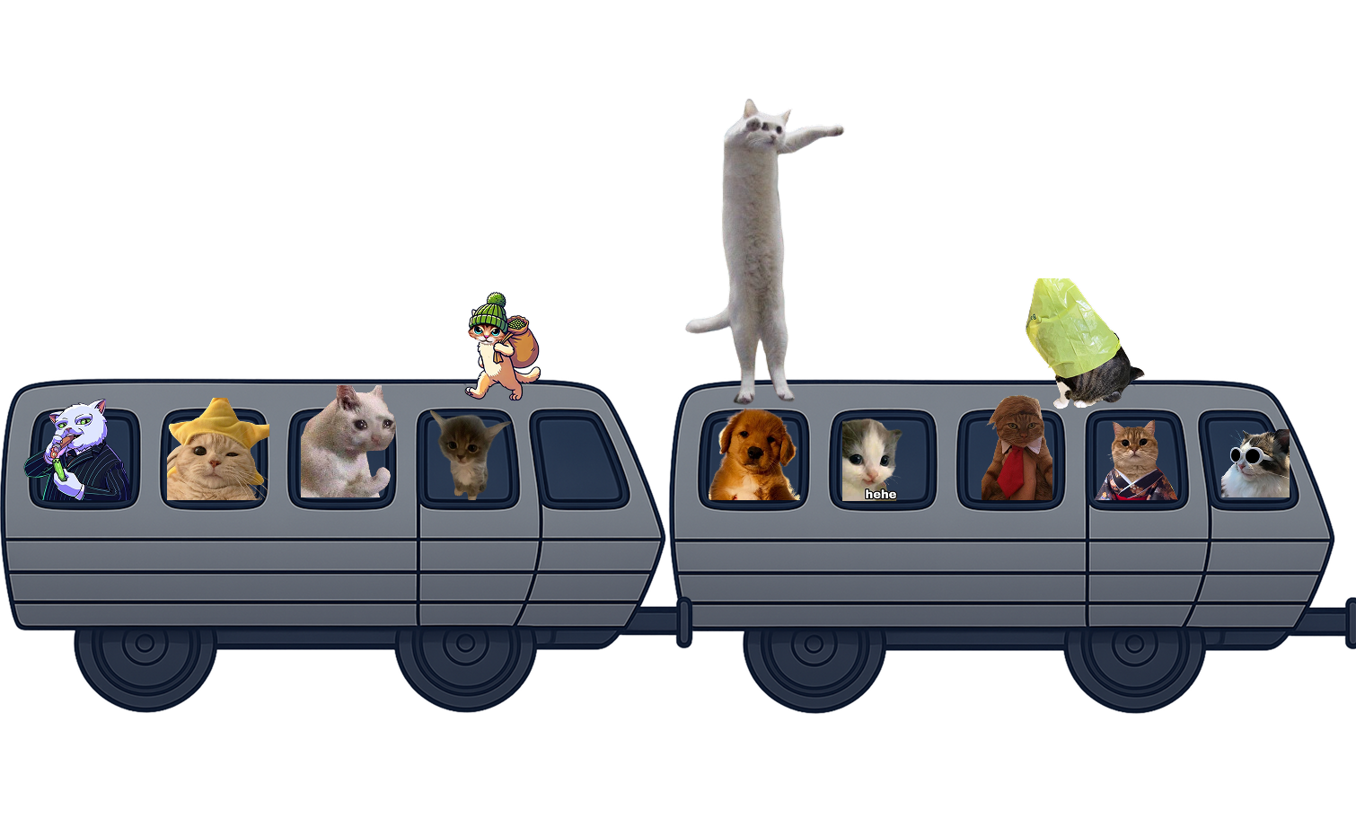 Cartoon train car 21-22 with characters