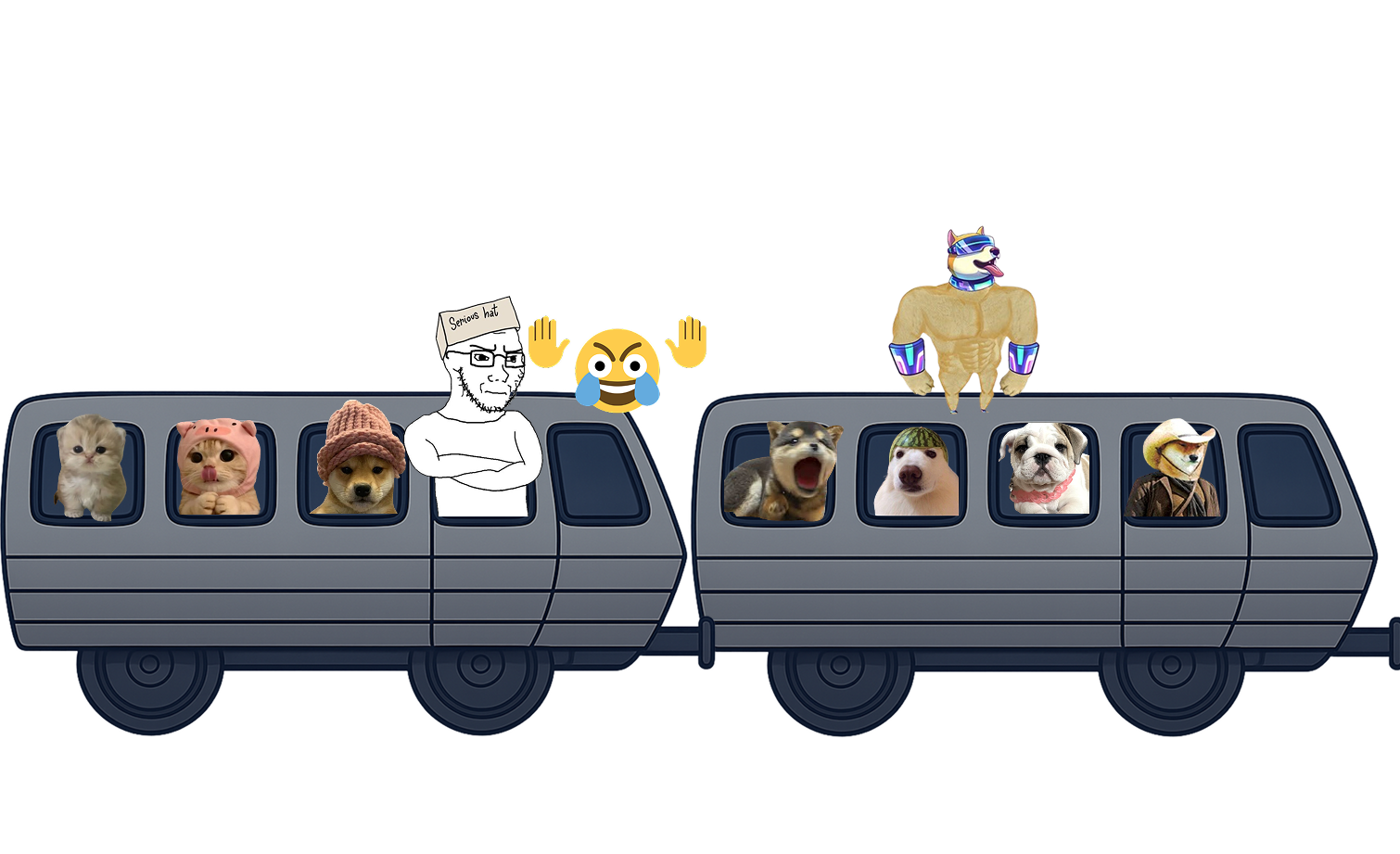 Cartoon train car 23-24 with characters