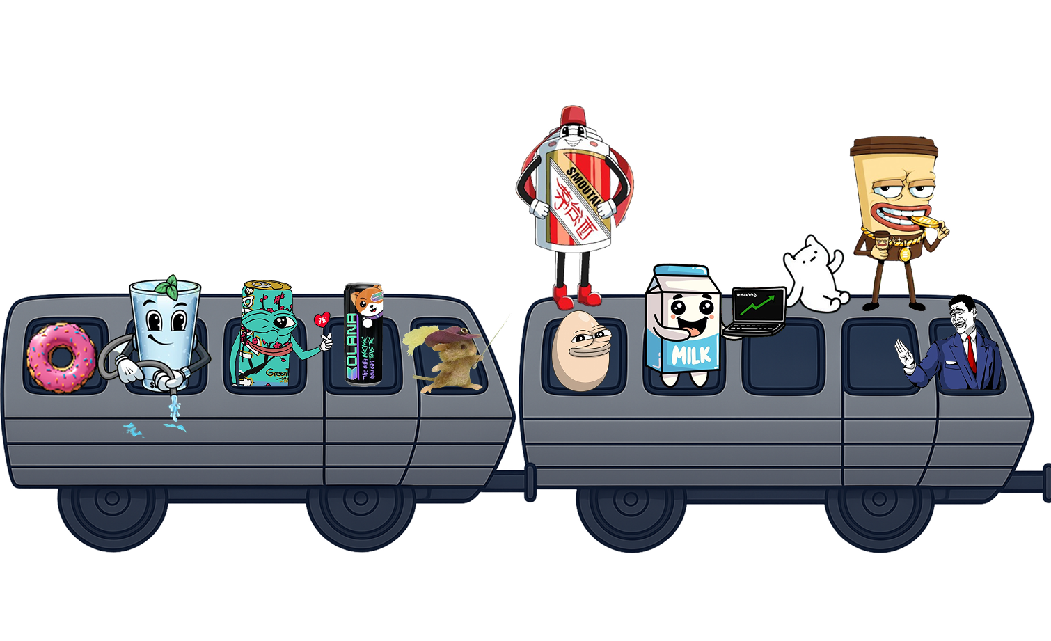 Cartoon train car 25-26 with characters